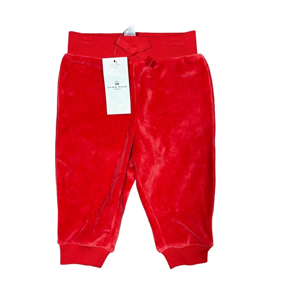 NWT Baby Girls Ralph Lauren Velour Sweatsuit 9M Red 2‎ Piece - Picture 3 of 9
